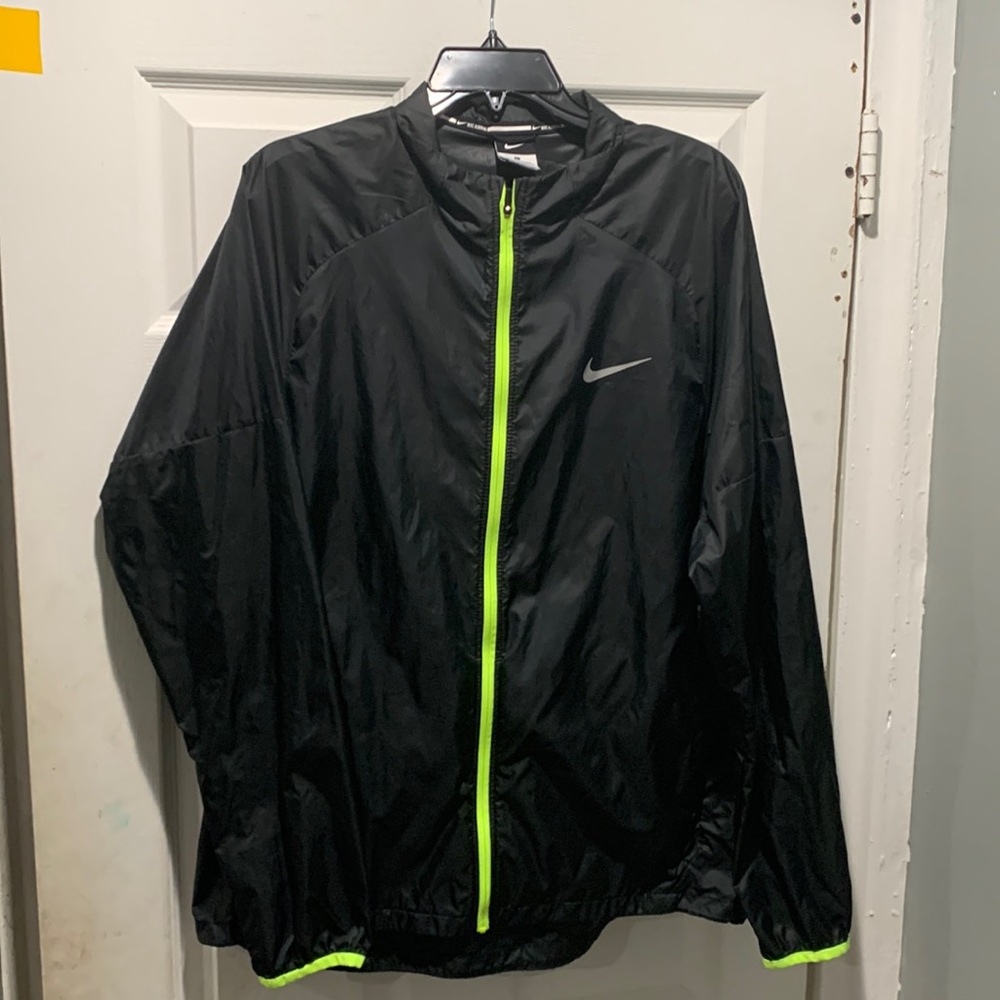 Neon green & black windbreaker jacket